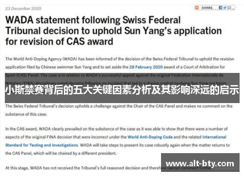 小斯禁赛背后的五大关键因素分析及其影响深远的启示