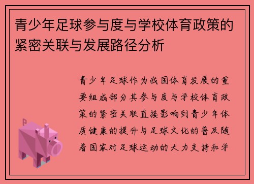 青少年足球参与度与学校体育政策的紧密关联与发展路径分析